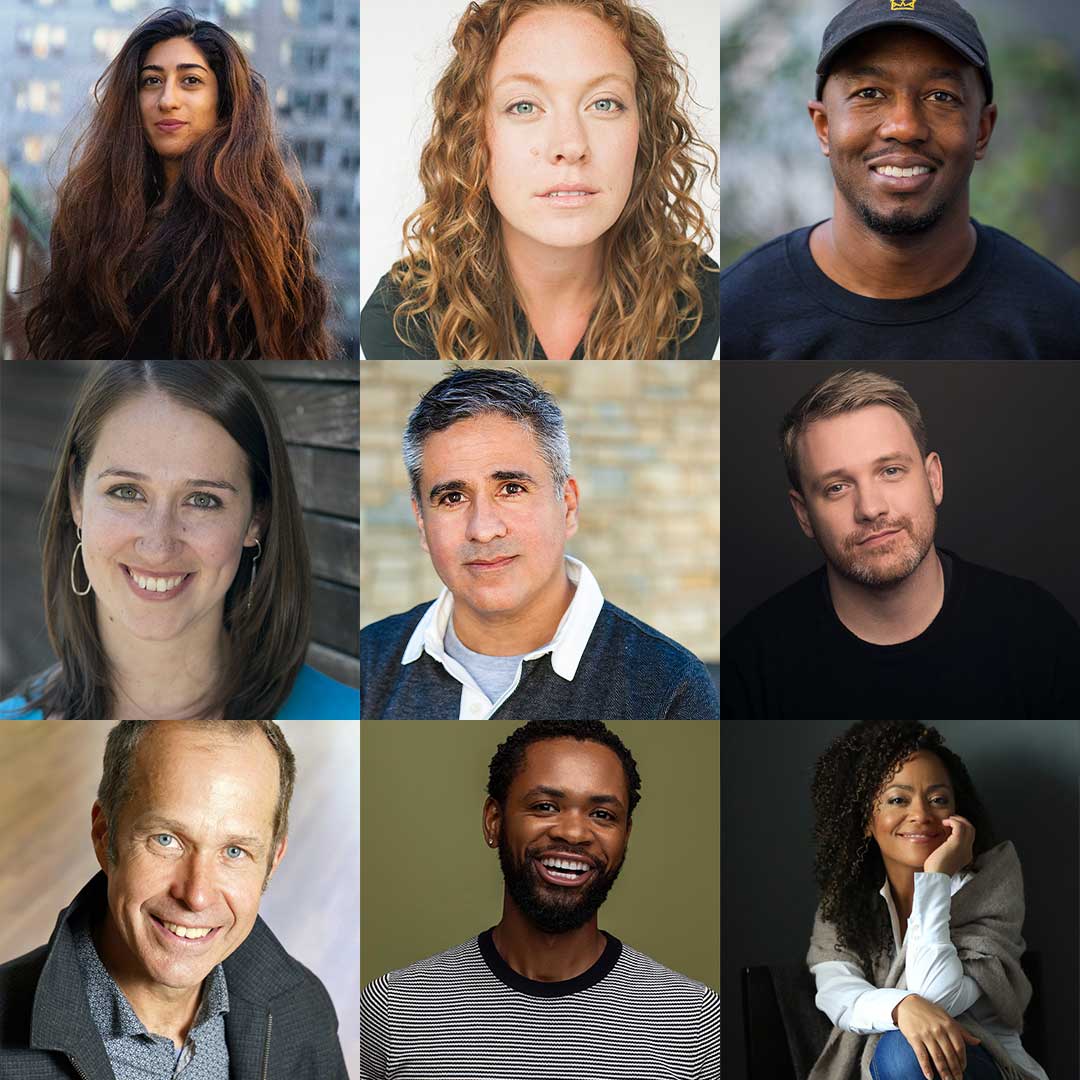 L to R: Shadi Ghaheri, Caitlin Hargraves, Jamil Jude, Leora Morris, Mark Valdez, Michael Arden, Brian Staufenbiel, Stevie Walker-Webb, and Tinashe Kajese-Bolden