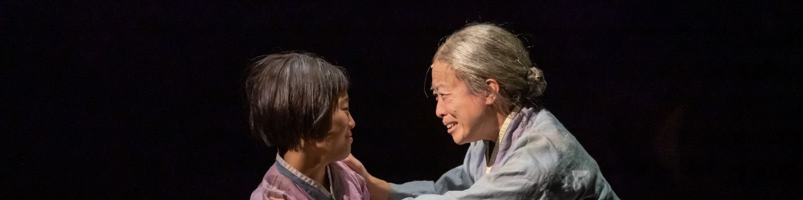 young Korean girl with grandmother