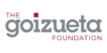 Text reading "The Goizueta Foundation" in a grey font with burgundy accents. 
