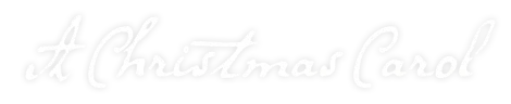 The image shows the title "A Christmas Carol" written in white cursive script on a black background.