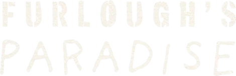 White, bold, uppercase text reads "FURLOUGH'S PARADISE" on a black background, with "PARADISE" in a larger, hand-drawn style.