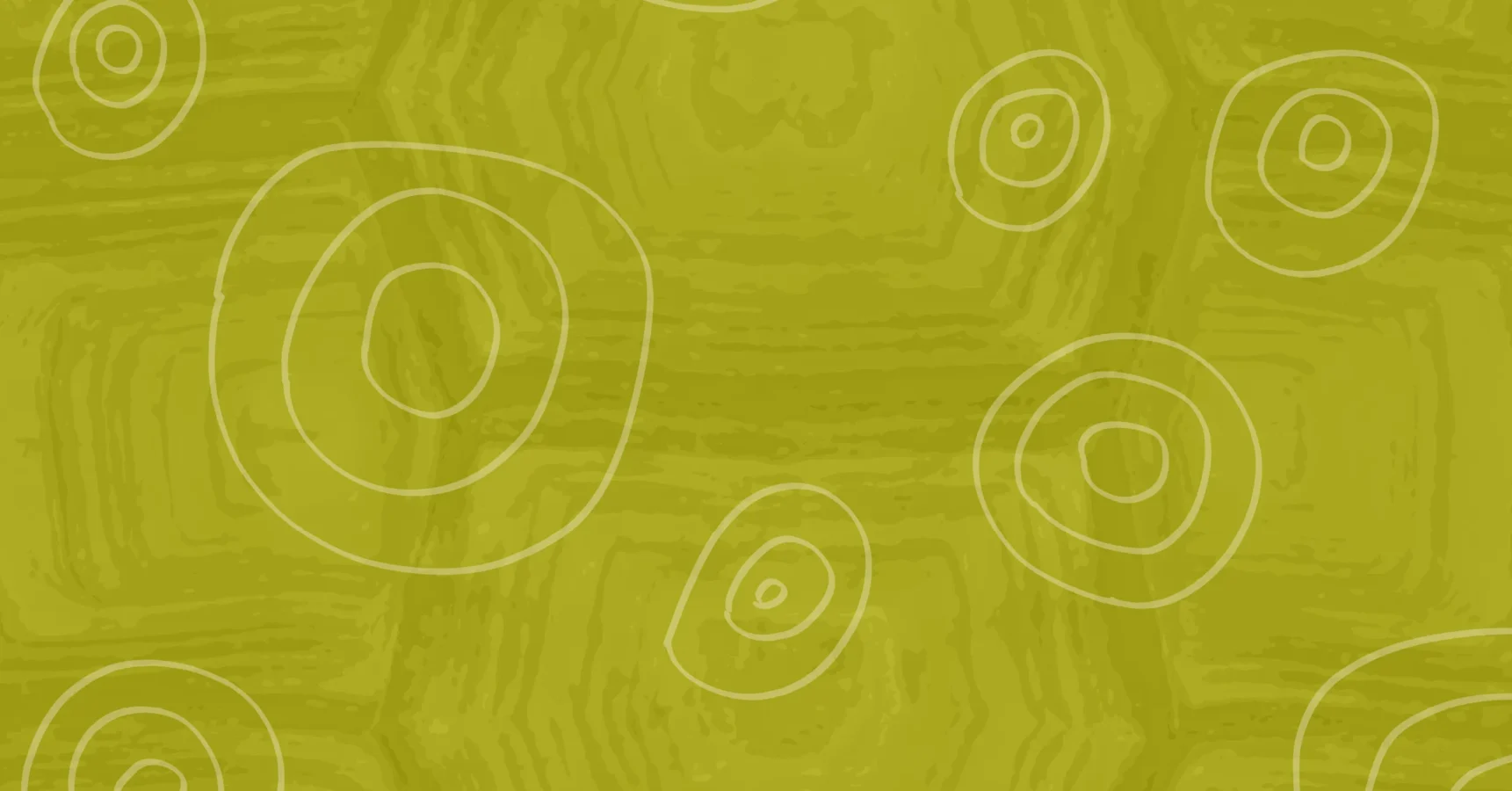 Yellow-green abstract background with irregular concentric circles and wavy lines forming a pattern across the image.