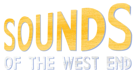 The words "SOUNDS OF THE WEST END" in bold yellow and white text with a blue background.