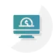 Icon of a computer monitor displaying a dollar sign inside a circle, symbolizing online banking or financial services.