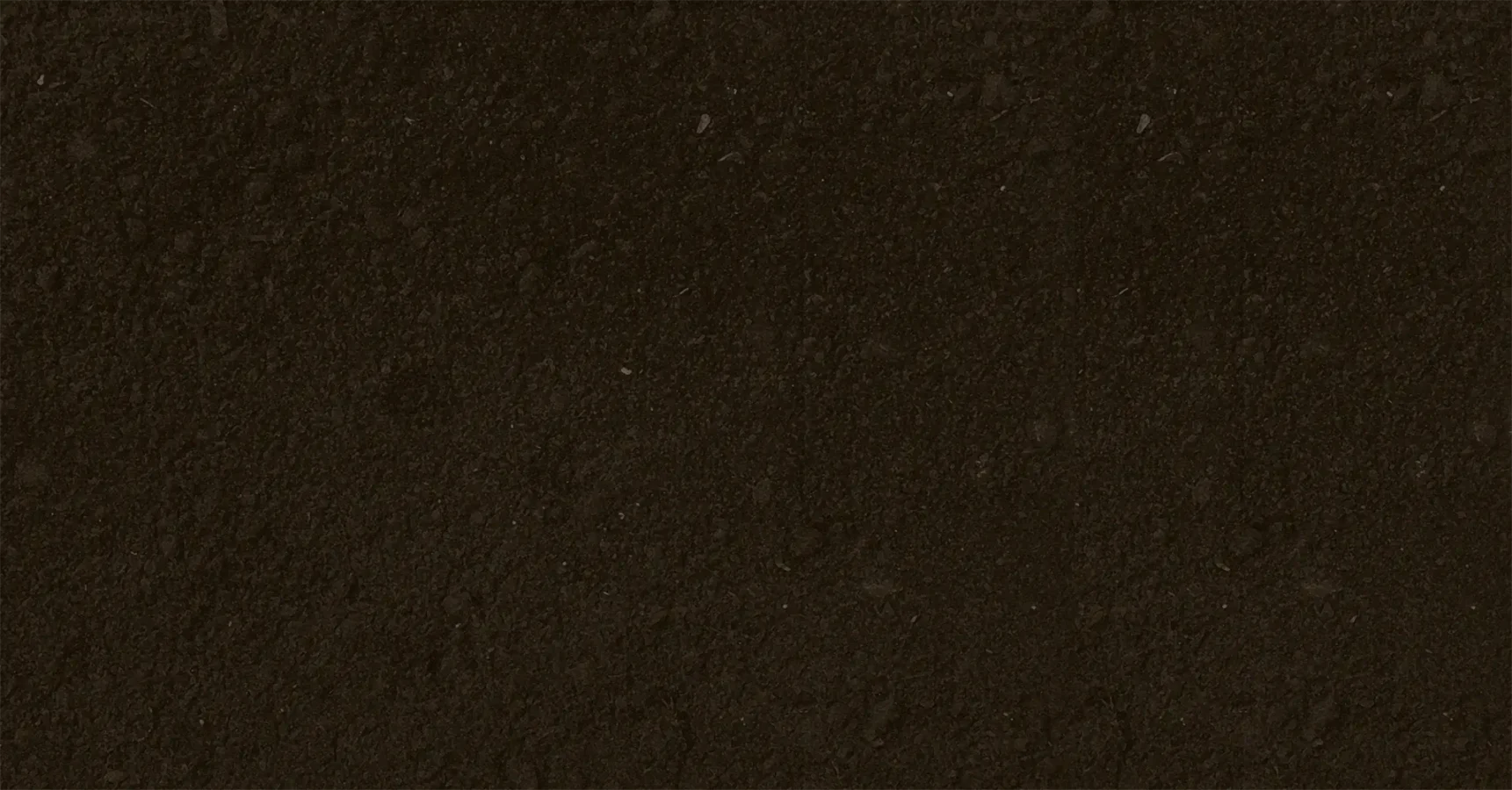 Close-up view of dark, loose soil with a fine, crumbly texture, showing some small pebbles and organic matter scattered throughout.