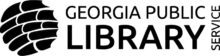Black and white Georgia Public Library Service logo with a stylized pine cone graphic to the left of the text.