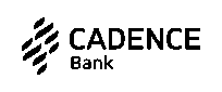 Cadence Bank logo with abstract leaf-like shapes on the left and the words "CADENCE Bank" in bold black letters on a light background.