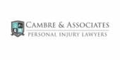 Logo of Cambre & Associates Personal Injury Lawyers with a shield icon containing legal imagery on the left and the firm's name and designation in text to the right.