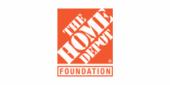 The Home Depot Foundation logo featuring white text on an orange background with "FOUNDATION" in a white box beneath the main logo.