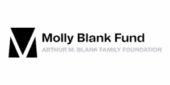 The logo for Molly Blank Fund, part of the Arthur M. Blank Family Foundation, featuring a bold black "M" on the left and the organization's name in black text on the right.