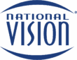 The image displays the National Vision logo with the words "National Vision" in bold blue letters, surrounded by two curved blue lines above and below.