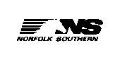 Norfolk Southern logo featuring a black horse head and stylized "NS" with horizontal lines, and the words "Norfolk Southern" below on a light background.
