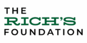 Logo for The Rich’s Foundation with "THE" and "FOUNDATION" in black letters and "RICH'S" in bold green letters.