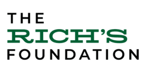 Logo for The Rich’s Foundation with "THE" and "FOUNDATION" in black letters and "RICH'S" in bold green letters.