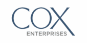 The Cox Enterprises logo features the company name in large blue letters with "ENTERPRISES" in smaller gray letters below.