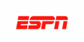 The ESPN logo in bold red letters on a light gray background.