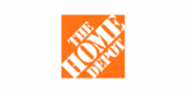 The Home Depot logo with white text on an orange square background.