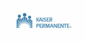 The Kaiser Permanente logo with three stylized human figures above a rising sun design, followed by the words "Kaiser Permanente" in blue text.