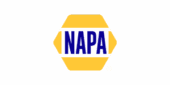 Yellow hexagon with the word "NAPA" in bold blue letters at the center on a white background.
