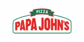 Papa John’s logo with the word “PIZZA” in green above large red text “PAPA JOHN’S” on a white background, outlined in green and red.
