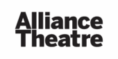 Alliance Theatre logo in bold black letters on a light gray background.