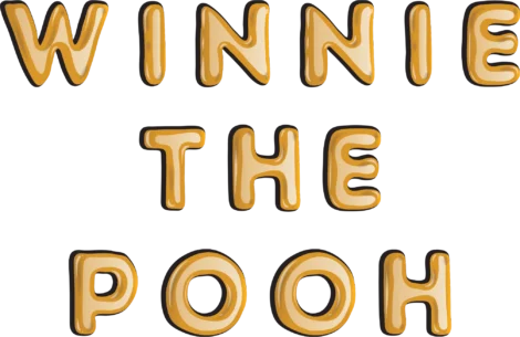 Text in large, honey-colored letters reads "WINNIE THE POOH" against a transparent background, reminiscent of the whimsical style found in The Great Ant Sleepover.